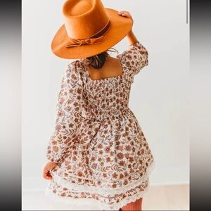 Cheeky Plum Spiced Peach Casual Dress with Vintage Floral Print